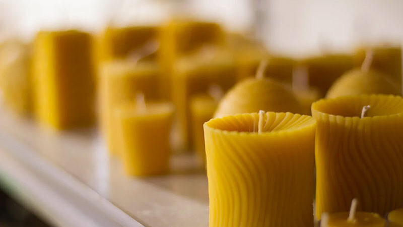 The final product: beautiful beeswax candles